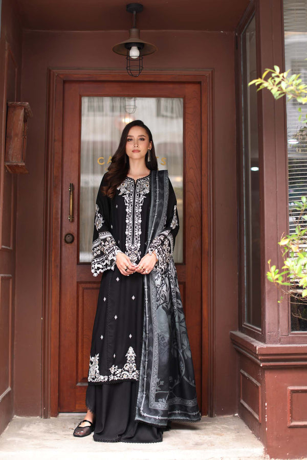 Noor by Saadia Asad | Winter Embroidered Printkhaas 25 | D10- A - Official Noor by Saadia Asad stockist in UK - Sakeena London