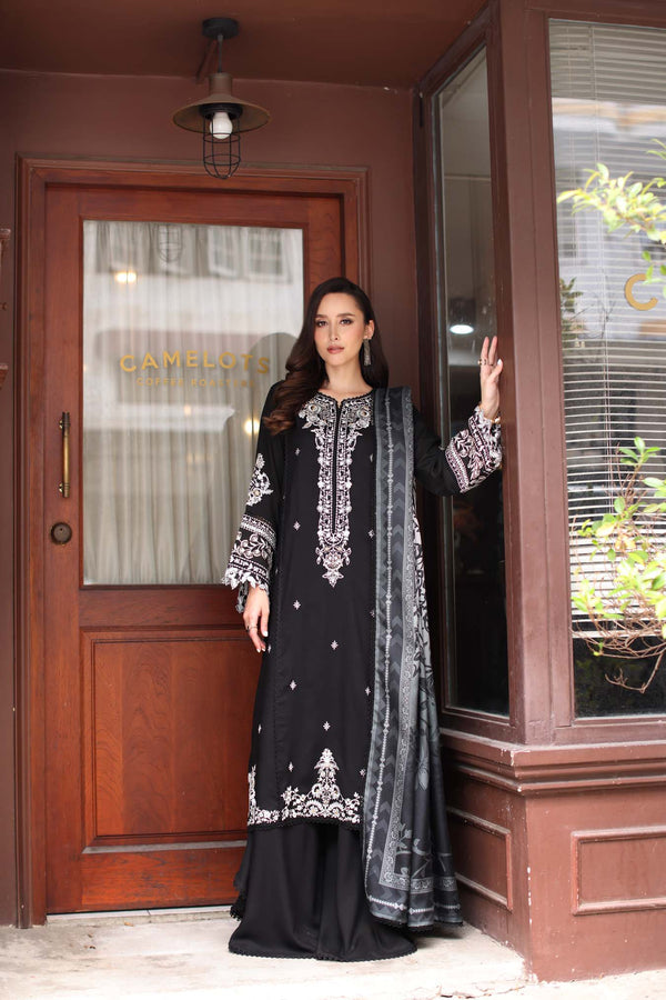 Noor by Saadia Asad | Winter Embroidered Printkhaas 25 | D10- A - Official Noor by Saadia Asad stockist in UK - Sakeena London
