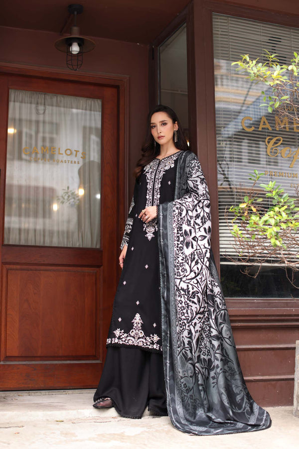 Noor by Saadia Asad | Winter Embroidered Printkhaas 25 | D10- A - Official Noor by Saadia Asad stockist in UK - Sakeena London