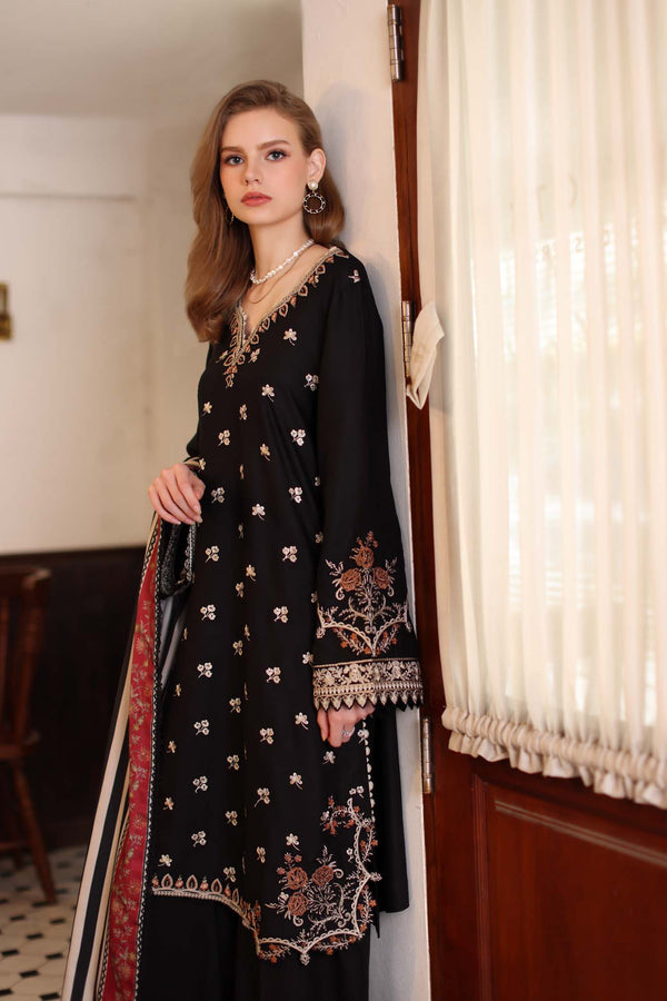 Noor by Saadia Asad | Winter Embroidered Printkhaas 25 | D1 - A - Official Noor by Saadia Asad stockist in UK - Sakeena London