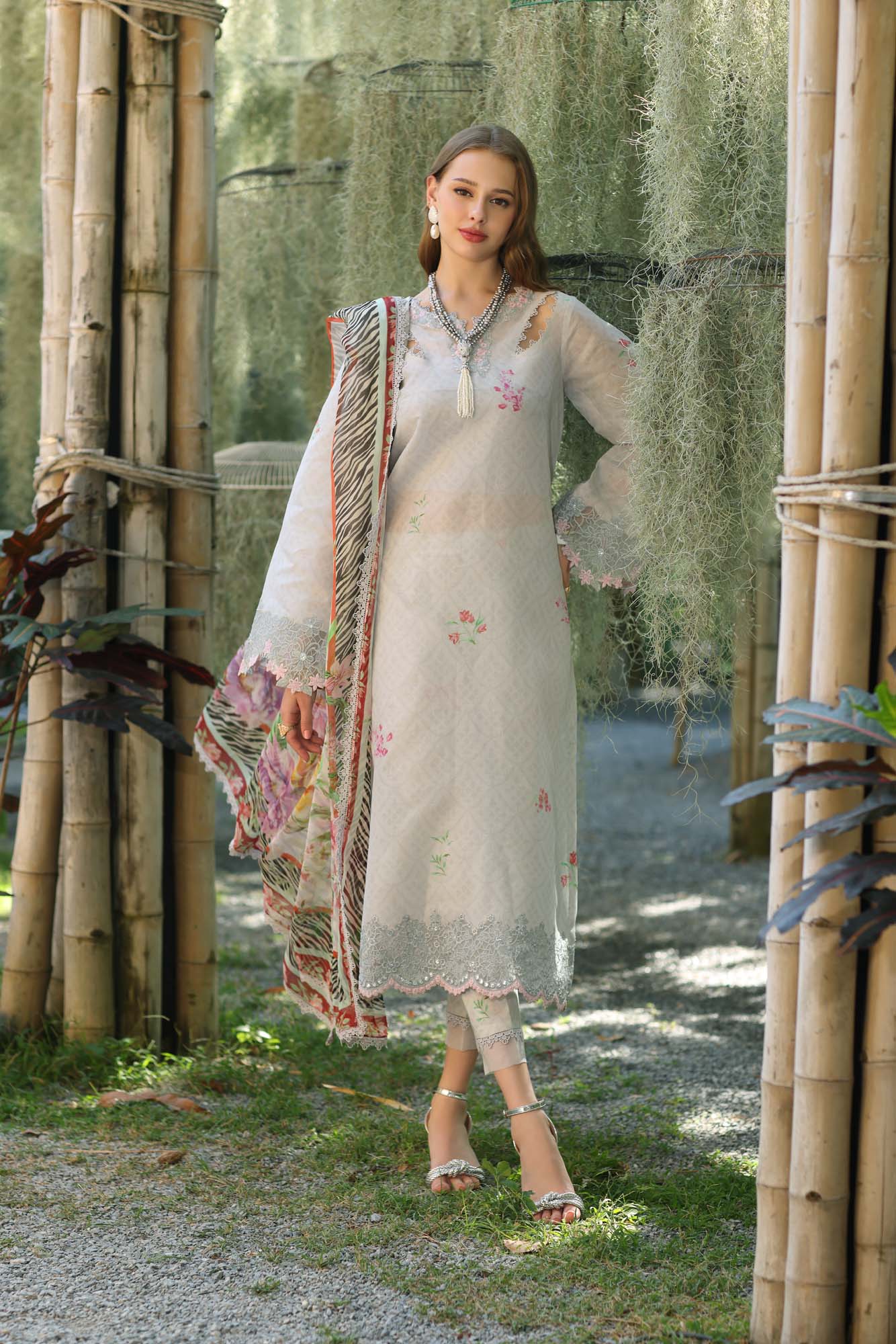 Noor by Saadia Asad | Eid Luxe Printedkari | D10-A - Official Noor by Saadia Asad stockist in UK - Sakeena London