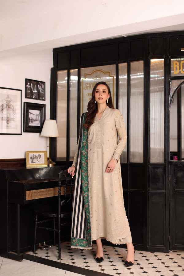 Noor by Saadia Asad | Winter Embroidered Printkhaas 25 | D1 - B - Official Noor by Saadia Asad stockist in UK - Sakeena London