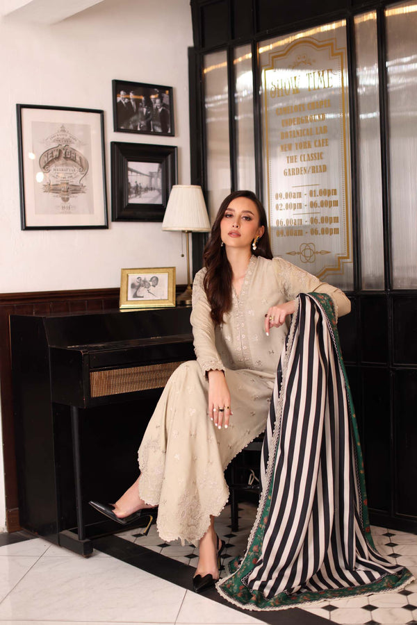 Noor by Saadia Asad | Winter Embroidered Printkhaas 25 | D1 - B - Official Noor by Saadia Asad stockist in UK - Sakeena London