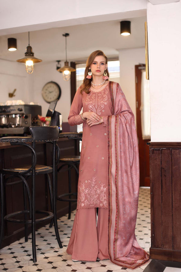 Noor by Saadia Asad | Winter Embroidered Printkhaas 25 | D2 - B - Official Noor by Saadia Asad stockist in UK - Sakeena London