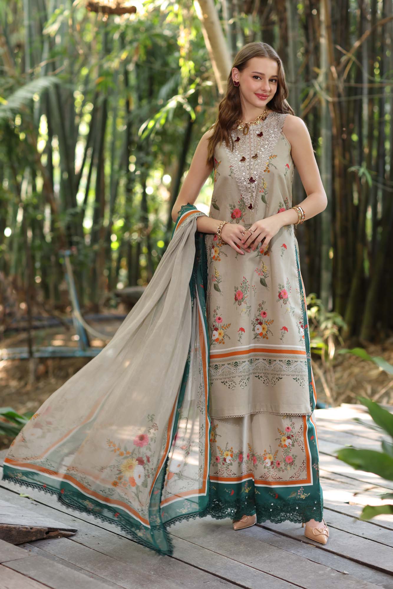 Noor by Saadia Asad | Eid Luxe Printedkari | D4-A - Official Noor by Saadia Asad stockist in UK - Sakeena London