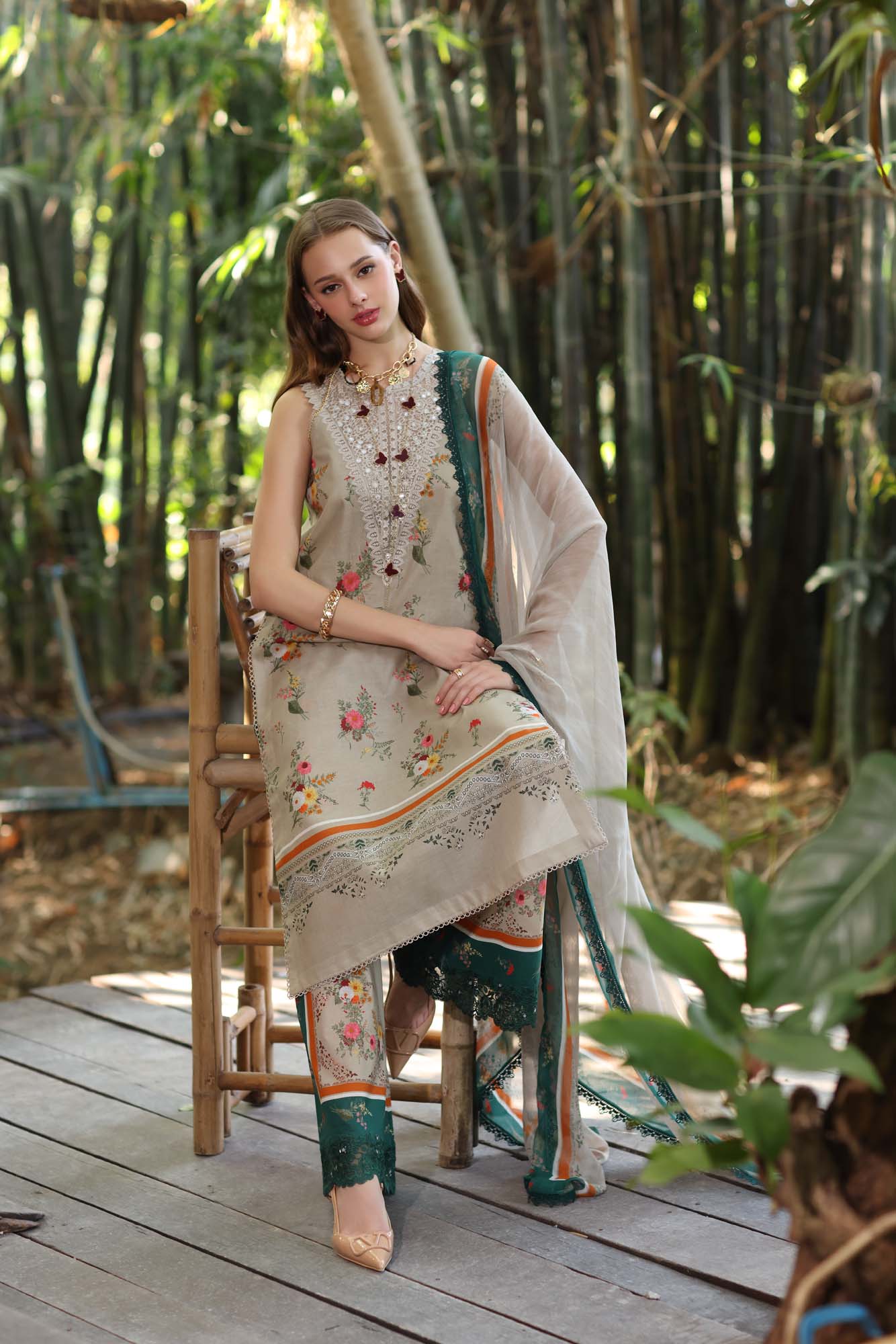 Noor by Saadia Asad | Eid Luxe Printedkari | D4-A - Official Noor by Saadia Asad stockist in UK - Sakeena London