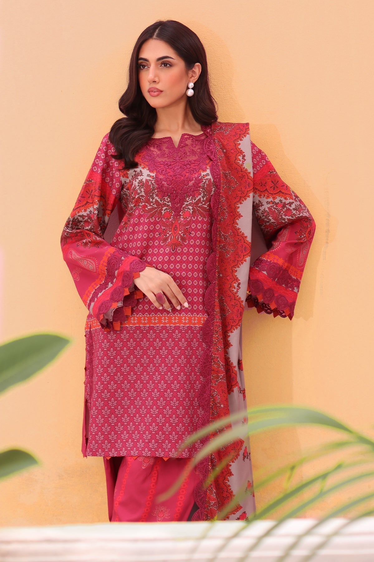 Charizma | Sheen Embroidered Linen Shawl | SHW4-06 - Official Charizma stockist in UK - Sakeena London