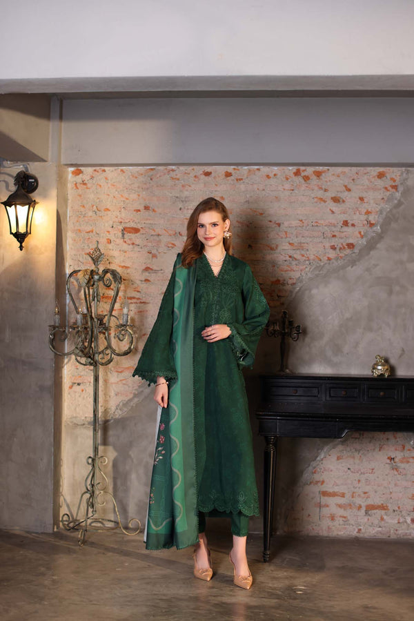Noor by Saadia Asad | Winter Embroidered Printkhaas 25 | D3 - A - Official Noor by Saadia Asad stockist in UK - Sakeena London