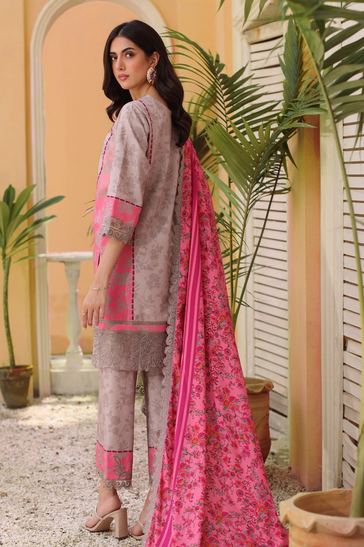 Charizma | Sheen Embroidered Linen Shawl | SHW4-04 - Official Charizma stockist in UK - Sakeena London