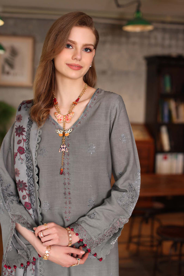 Noor by Saadia Asad | Winter Embroidered Printkhaas 25 | D4 - B - Official Noor by Saadia Asad stockist in UK - Sakeena London