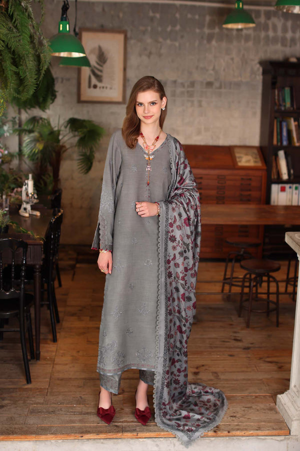 Noor by Saadia Asad | Winter Embroidered Printkhaas 25 | D4 - B - Official Noor by Saadia Asad stockist in UK - Sakeena London