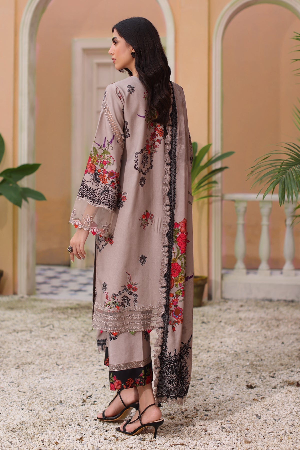 Charizma | Sheen Embroidered Linen Shawl | SHW4-02 - Official Charizma stockist in UK - Sakeena London