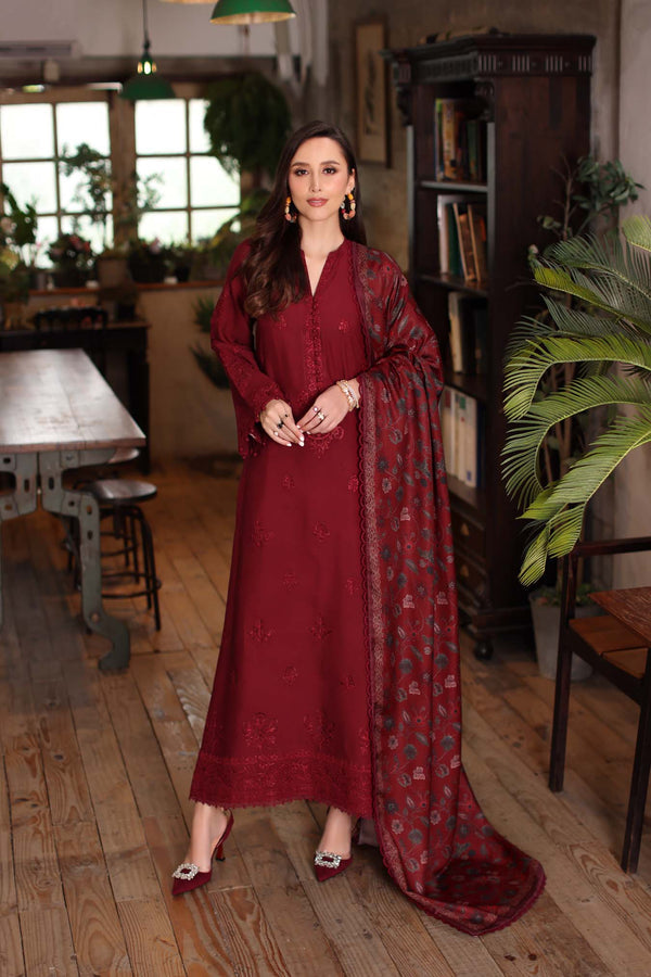 Noor by Saadia Asad | Winter Embroidered Printkhaas 25 | D4 - A - Official Noor by Saadia Asad stockist in UK - Sakeena London