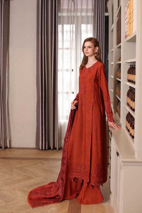 Noor by Saadia Asad | Winter Embroidered Printkhaas 25 | D5 - A - Official Noor by Saadia Asad stockist in UK - Sakeena London