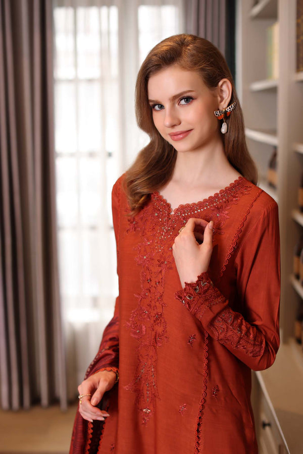 Noor by Saadia Asad | Winter Embroidered Printkhaas 25 | D5 - A - Official Noor by Saadia Asad stockist in UK - Sakeena London