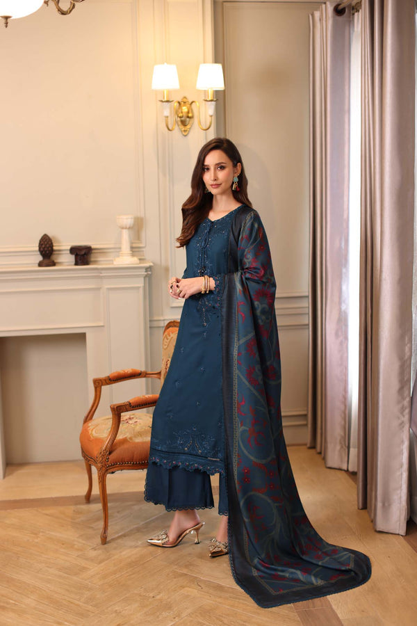 Noor by Saadia Asad | Winter Embroidered Printkhaas 25 | D5 - B - Official Noor by Saadia Asad stockist in UK - Sakeena London