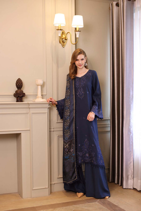 Noor by Saadia Asad | Winter Embroidered Printkhaas 25 | D7 - B - Official Noor by Saadia Asad stockist in UK - Sakeena London