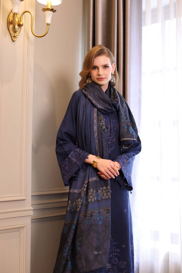 Noor by Saadia Asad | Winter Embroidered Printkhaas 25 | D7 - B - Official Noor by Saadia Asad stockist in UK - Sakeena London