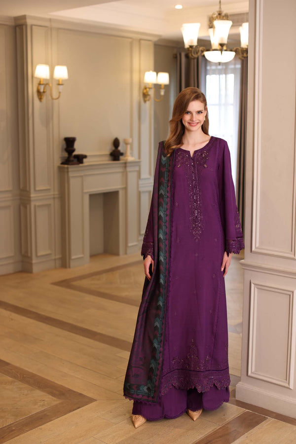 Noor by Saadia Asad | Winter Embroidered Printkhaas 25 | D10 - B - Official Noor by Saadia Asad stockist in UK - Sakeena London