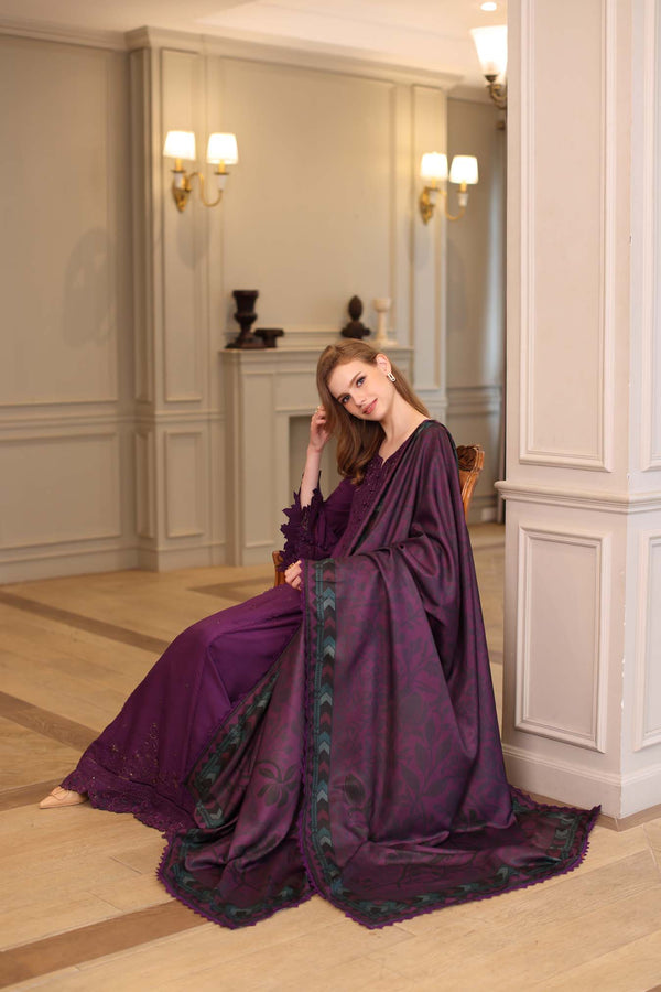 Noor by Saadia Asad | Winter Embroidered Printkhaas 25 | D10 - B - Official Noor by Saadia Asad stockist in UK - Sakeena London