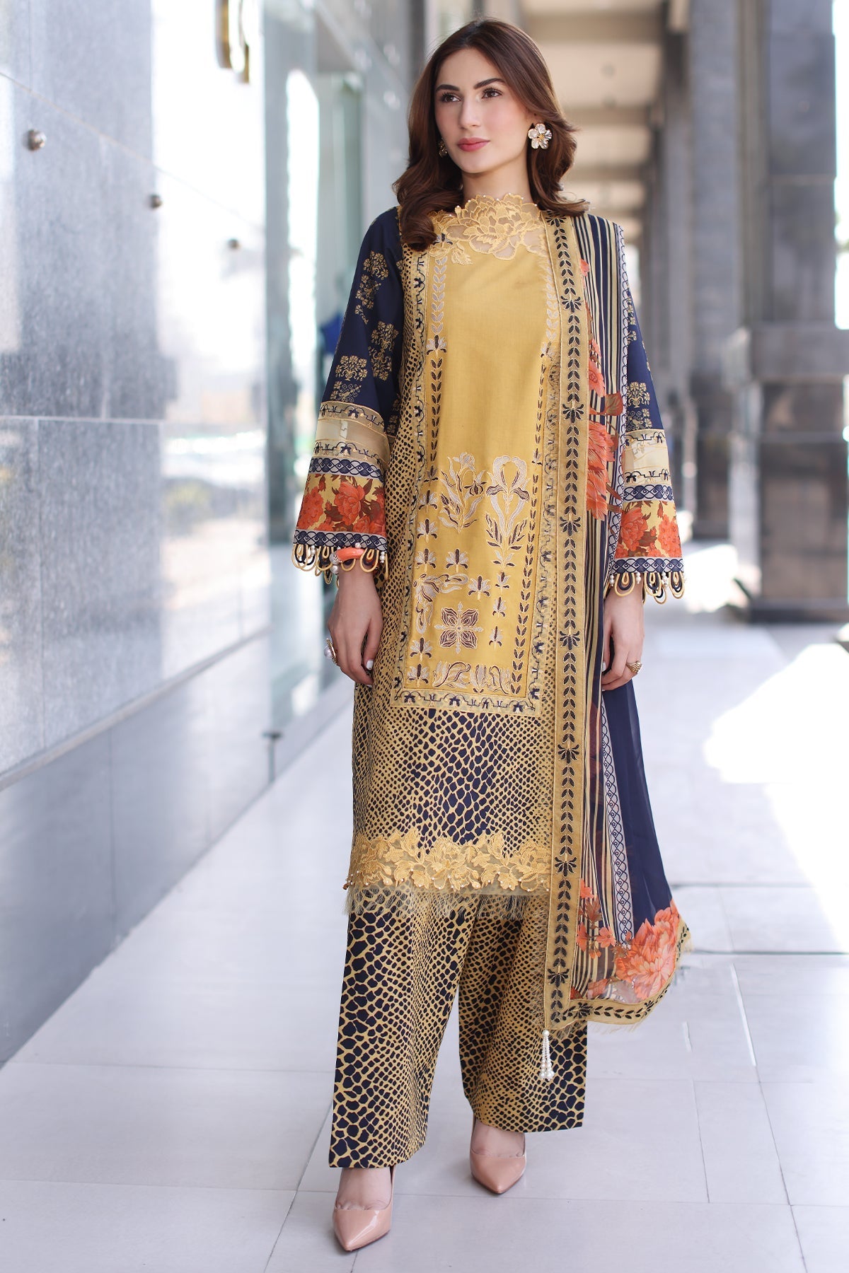 Charizma | Combination Lawn | CC5-28 - Official Charizma stockist in UK - Sakeena London