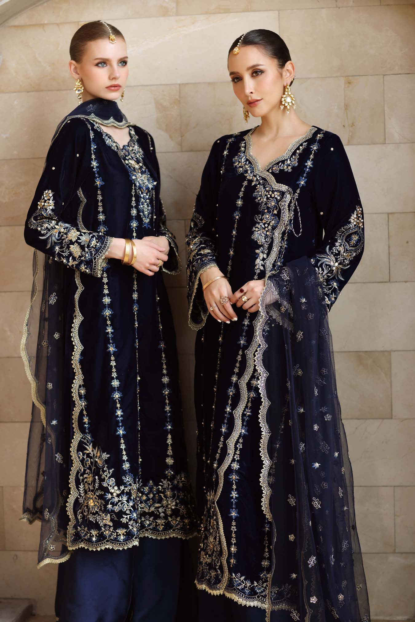 Noor by Saadia Asad | Handcrafted Velvet 25 | Falak - Official Noor by Saadia Asad stockist in UK - Sakeena London