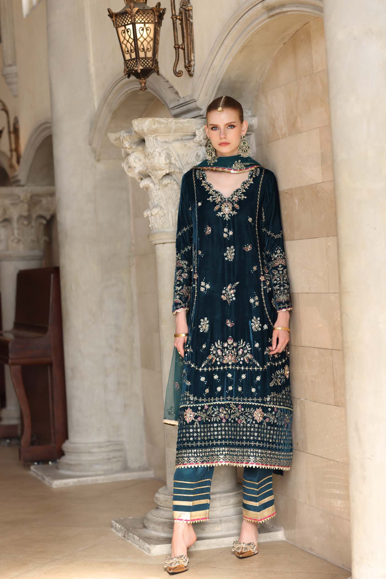Noor by Saadia Asad | Handcrafted Velvet 25 | Andaleeb - Official Noor by Saadia Asad stockist in UK - Sakeena London