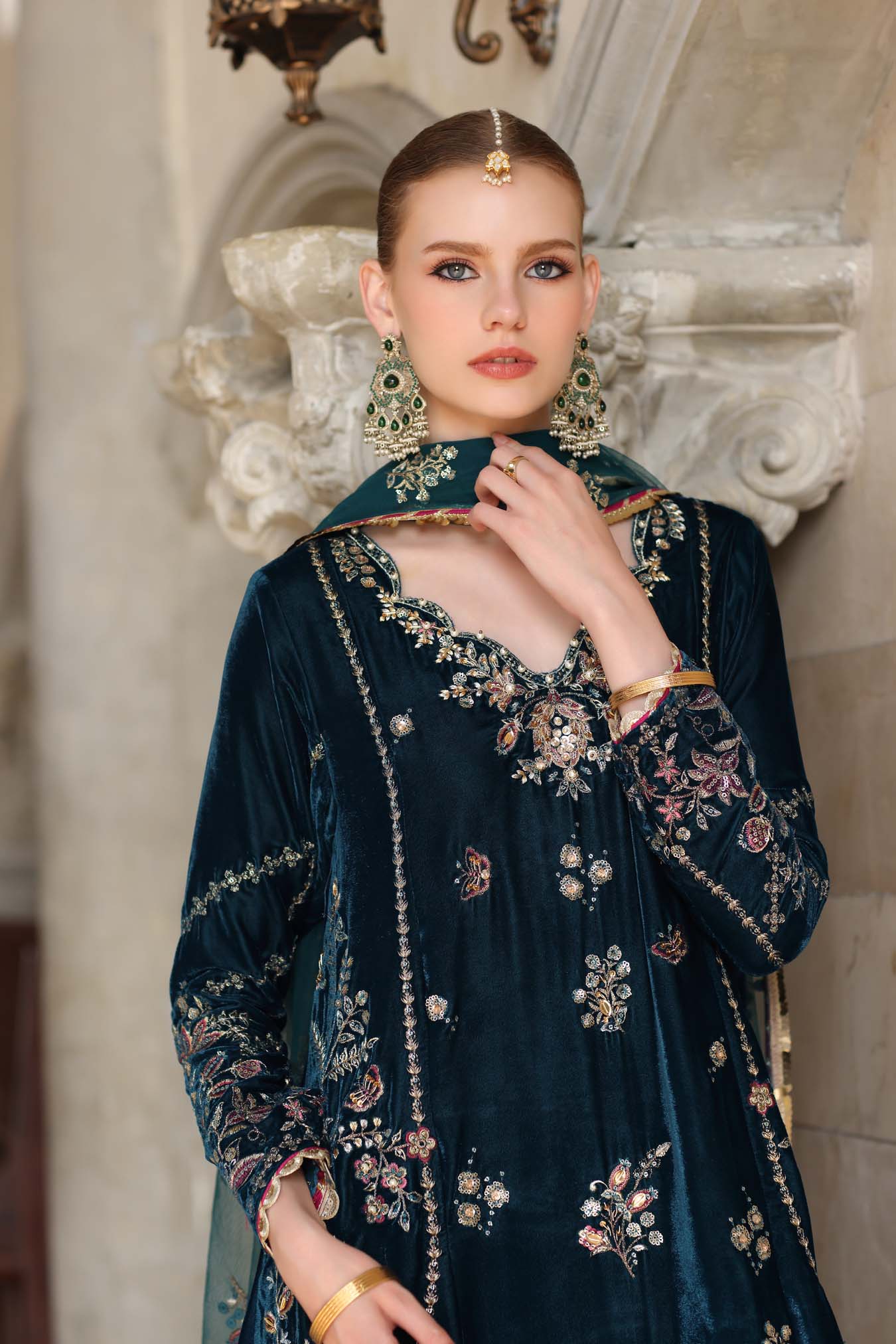 Noor by Saadia Asad | Handcrafted Velvet 25 | Andaleeb - Official Noor by Saadia Asad stockist in UK - Sakeena London