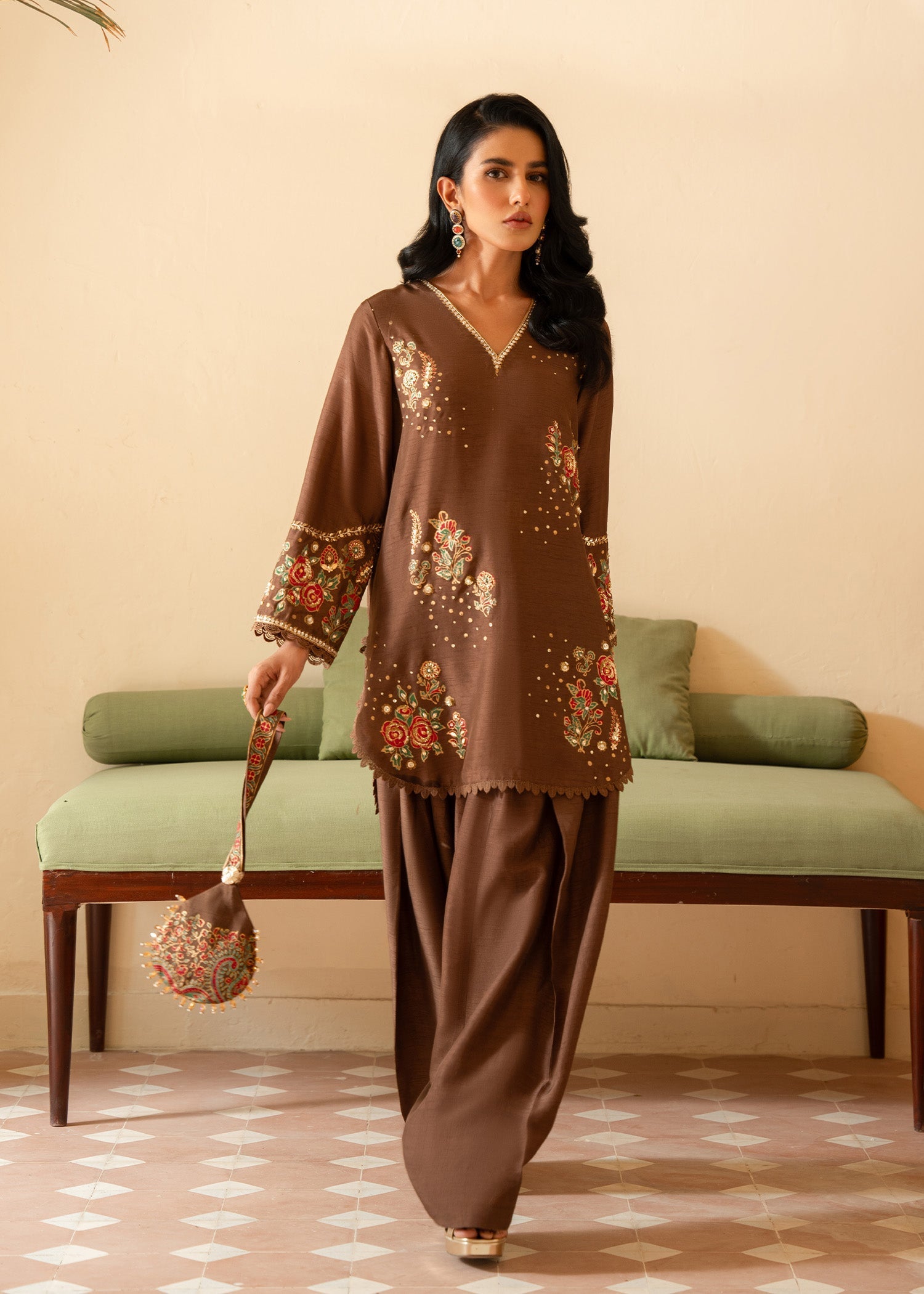 Sadaf Fawad Khan | Mehrma Wedding Formals | Hot Mocha - Official Sadaf Fawad Khan stockist in UK - Sakeena London