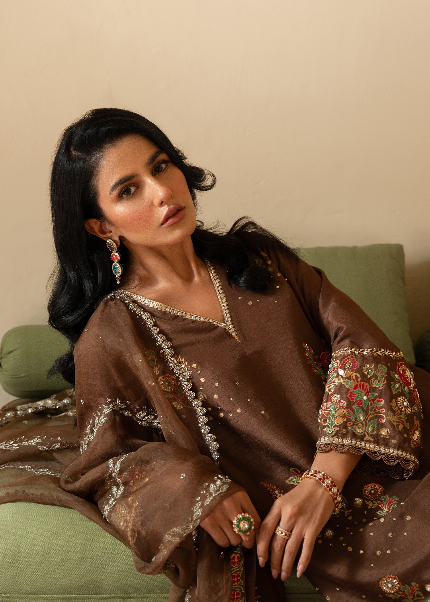 Sadaf Fawad Khan | Mehrma Wedding Formals | Hot Mocha - Official Sadaf Fawad Khan stockist in UK - Sakeena London