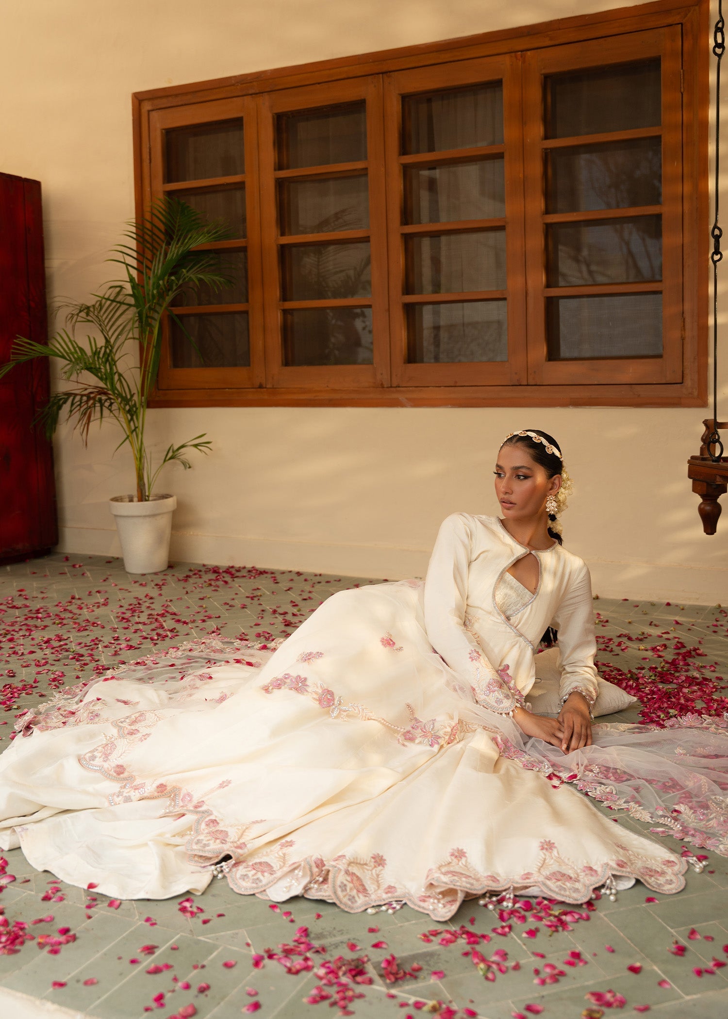 Sadaf Fawad Khan | Mehrma Wedding Formals | Peachy Cream - Official Sadaf Fawad Khan stockist in UK - Sakeena London