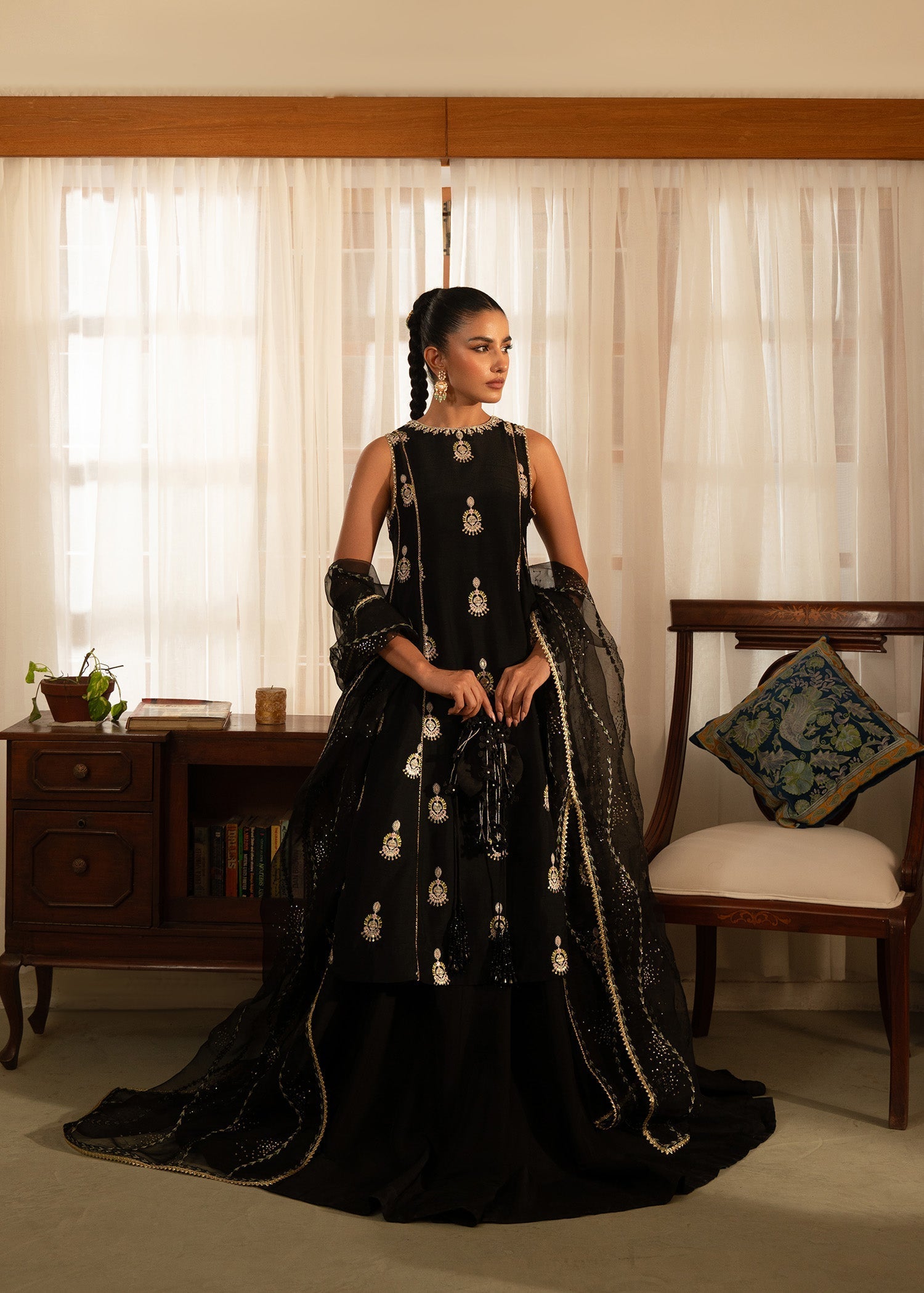 Sadaf Fawad Khan | Mehrma Wedding Formals | Midnight Melody - Official Sadaf Fawad Khan stockist in UK - Sakeena London