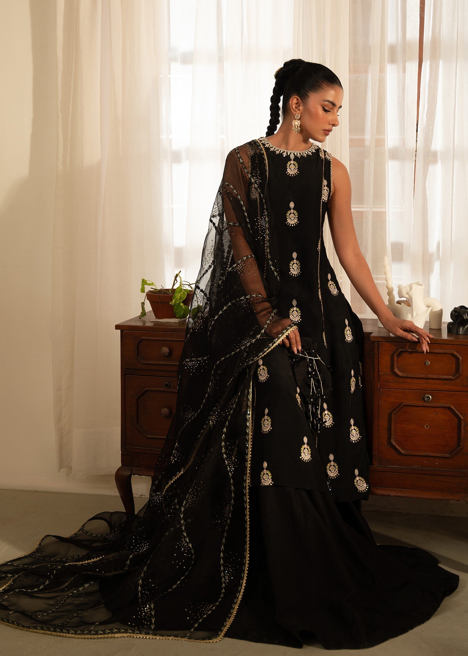 Sadaf Fawad Khan | Mehrma Wedding Formals | Midnight Melody - Official Sadaf Fawad Khan stockist in UK - Sakeena London