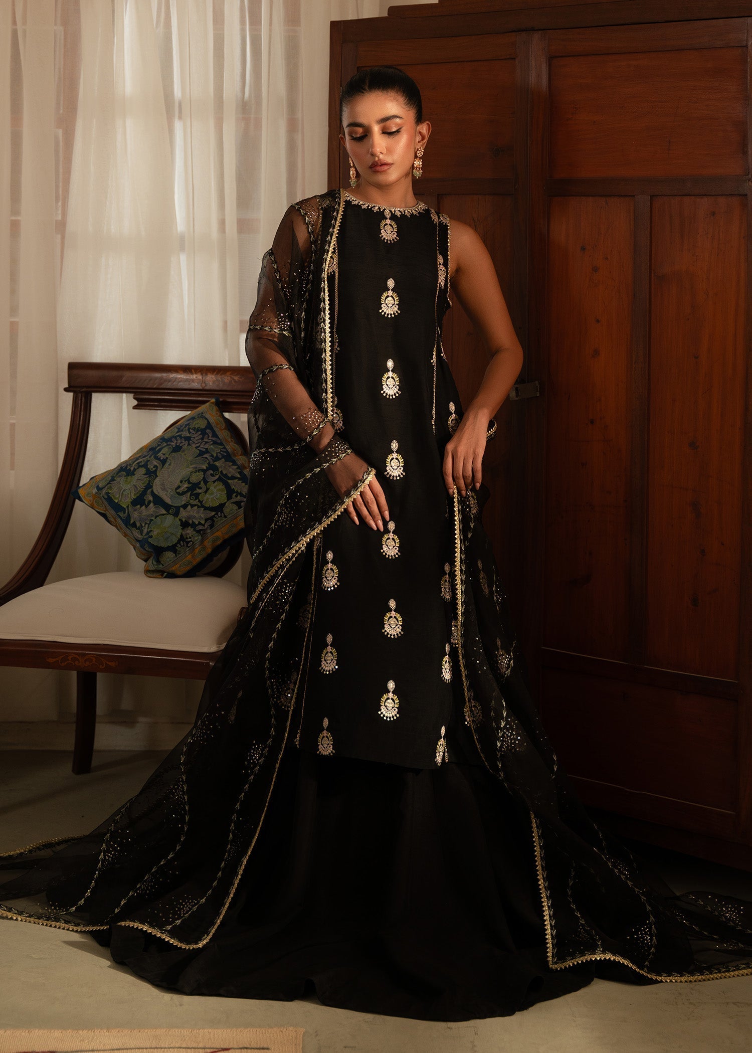 Sadaf Fawad Khan | Mehrma Wedding Formals | Midnight Melody - Official Sadaf Fawad Khan stockist in UK - Sakeena London