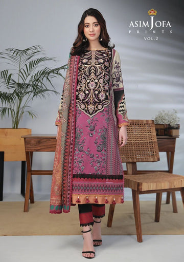 Lawn Collection - Asim Jofa - Basic - Print - 3 Pcs - AJBP#38