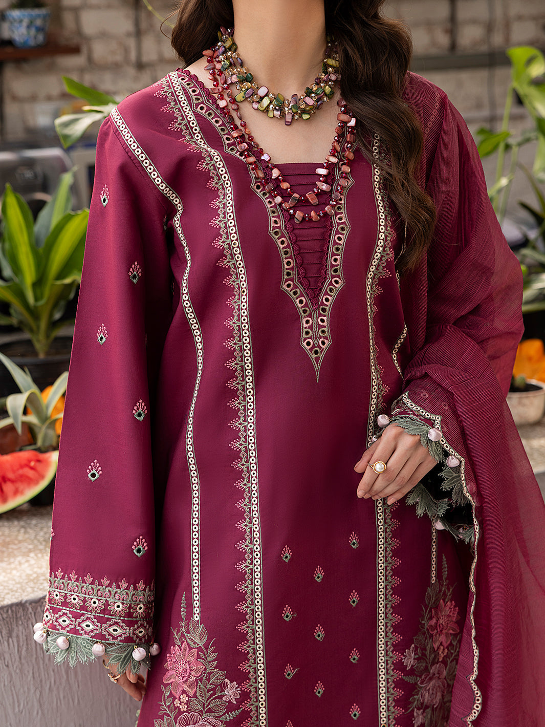 Izel | Meadow Muse Embroidered Lawn 25 | ALOURA - Official Izel stockist in UK - Sakeena London