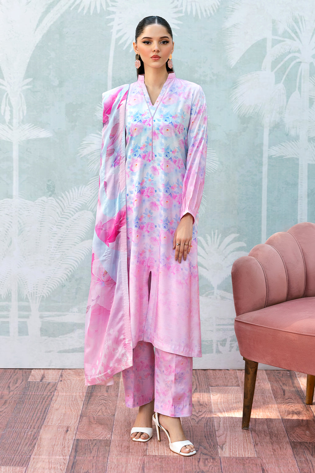 Afsanah | Basics Raw Silk | Pink Wave AR-112 - Official Afsanah stockist in UK - Sakeena London