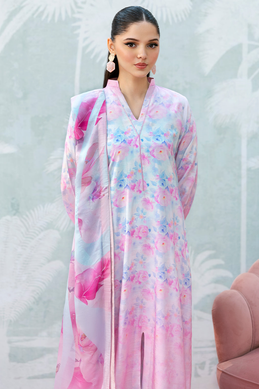 Afsanah | Basics Raw Silk | Pink Wave AR-112 - Official Afsanah stockist in UK - Sakeena London