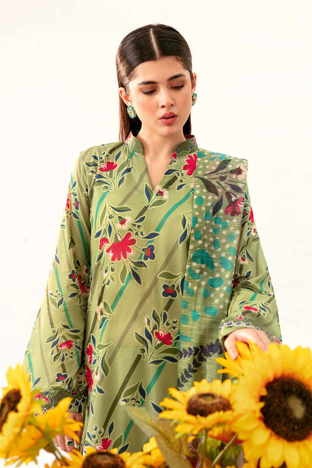 Afsanah | Ready to Wear | Forest green AP-06 - Official Afsanah stockist in UK - Sakeena London