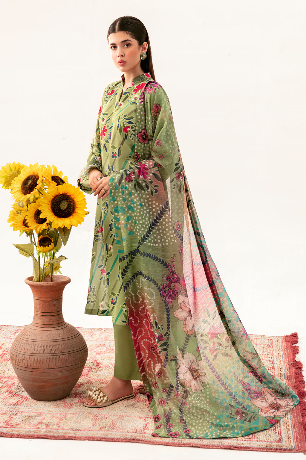 Afsanah | Ready to Wear | Forest green AP-06 - Official Afsanah stockist in UK - Sakeena London