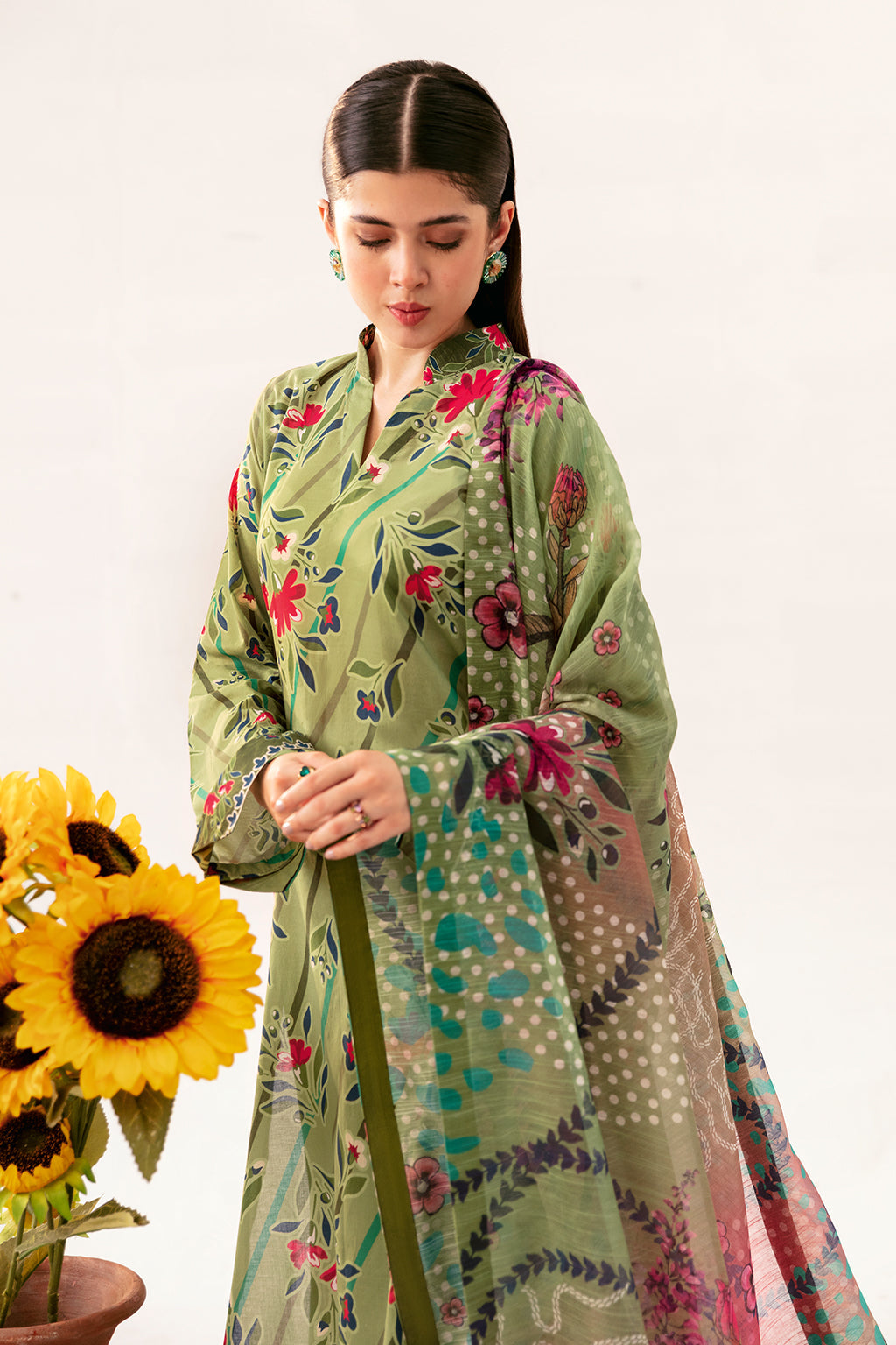 Afsanah | Ready to Wear | Forest green AP-06 - Official Afsanah stockist in UK - Sakeena London