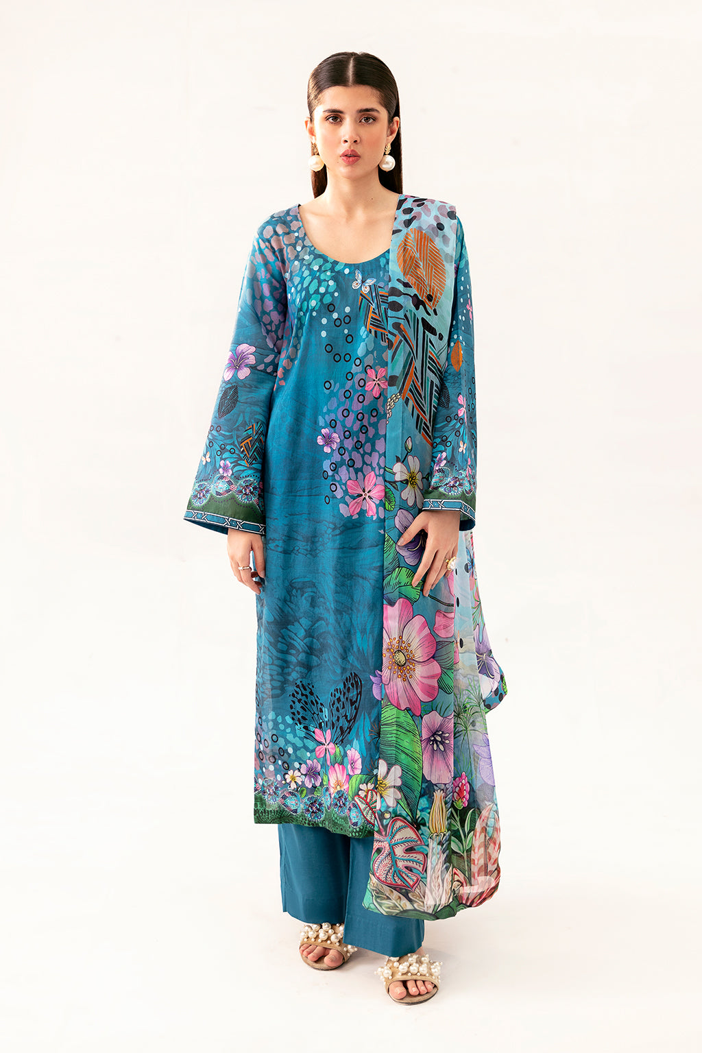 Afsanah | Ready to Wear | Fresh Teal AP-09 - Official Afsanah stockist in UK - Sakeena London
