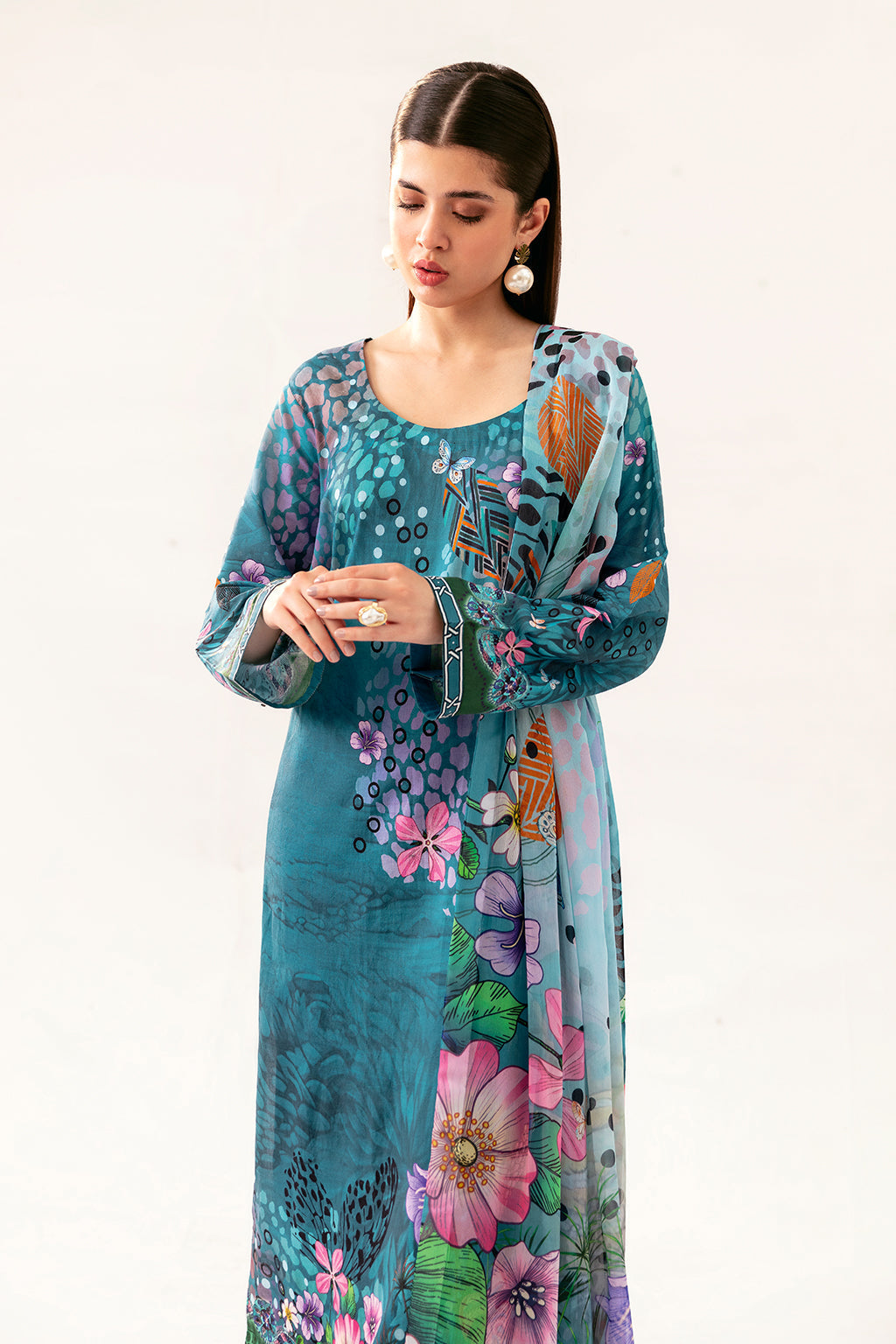 Afsanah | Ready to Wear | Fresh Teal AP-09 - Official Afsanah stockist in UK - Sakeena London