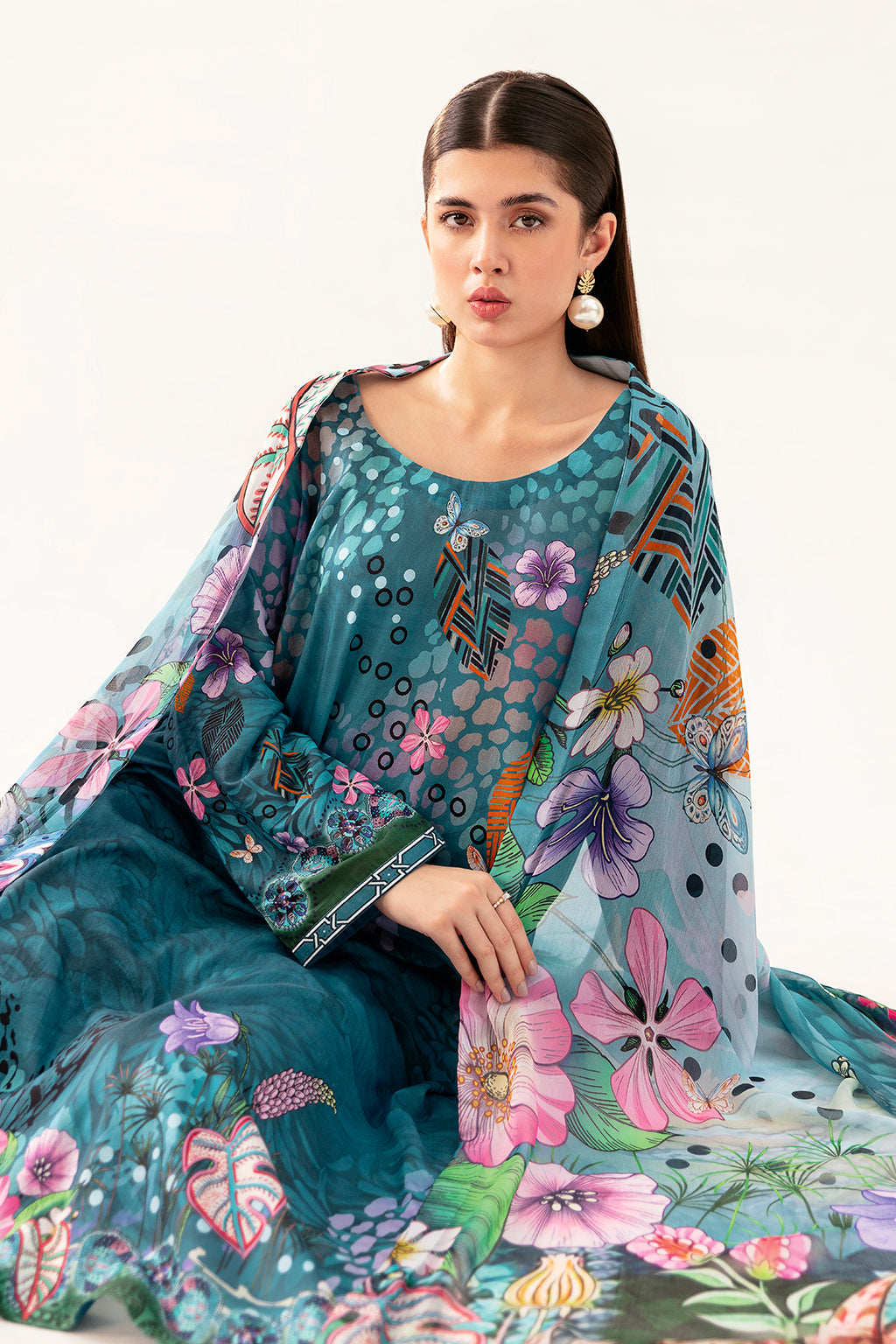 Afsanah | Ready to Wear | Fresh Teal AP-09 - Official Afsanah stockist in UK - Sakeena London