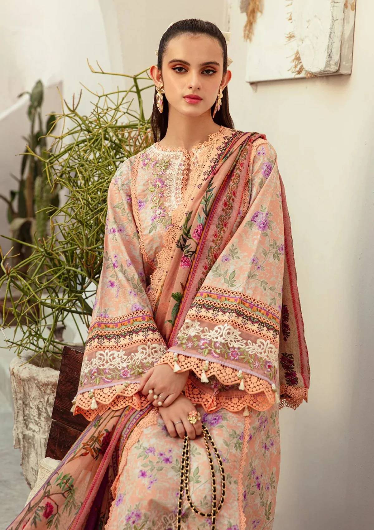 Lawn Collection - Alif - Affordable - AFL#7 - CORAL BLUSH