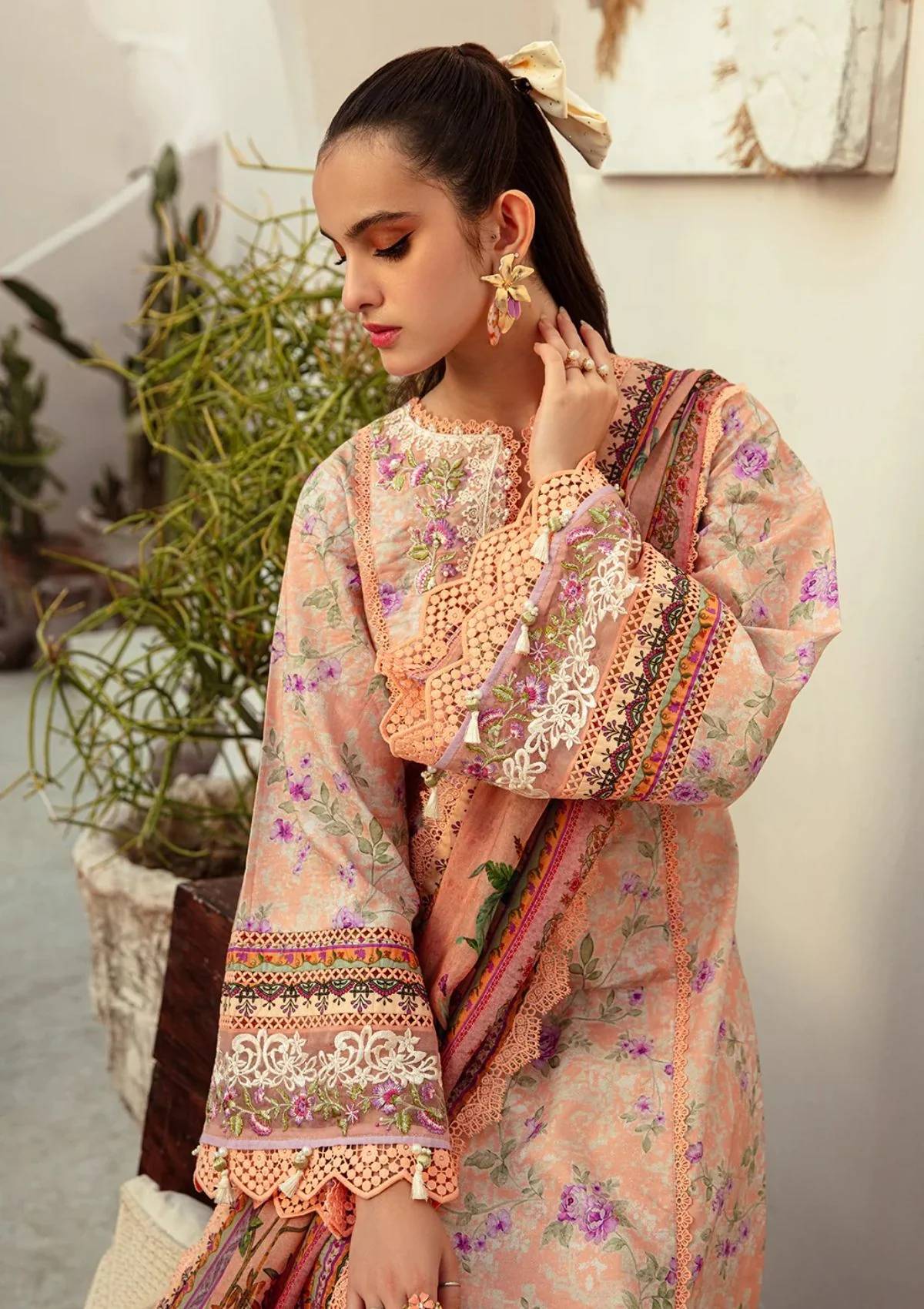 Lawn Collection - Alif - Affordable - AFL#7 - CORAL BLUSH