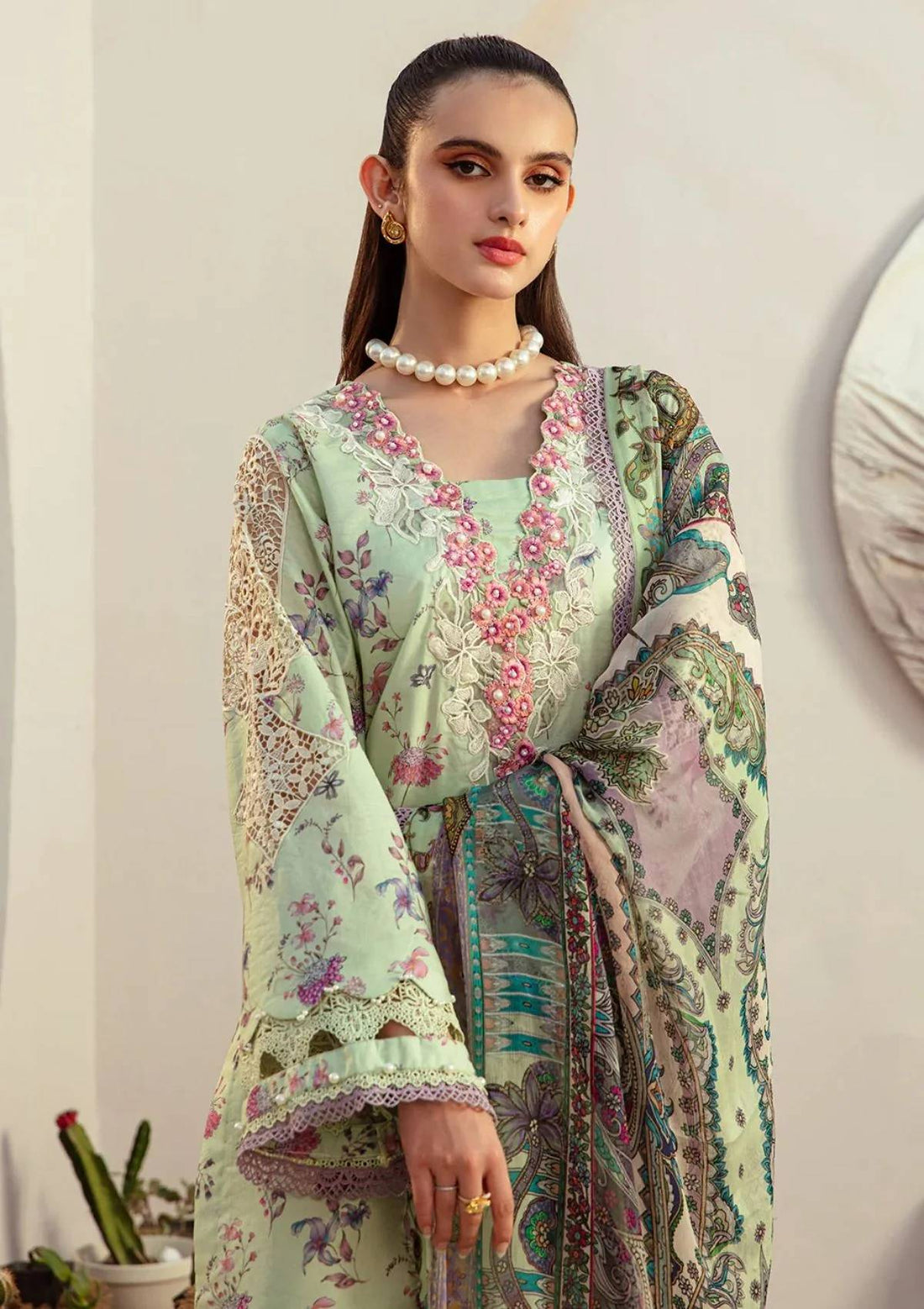 Lawn Collection - Alif - Affordable - AFL#8 - MINT MAGIC