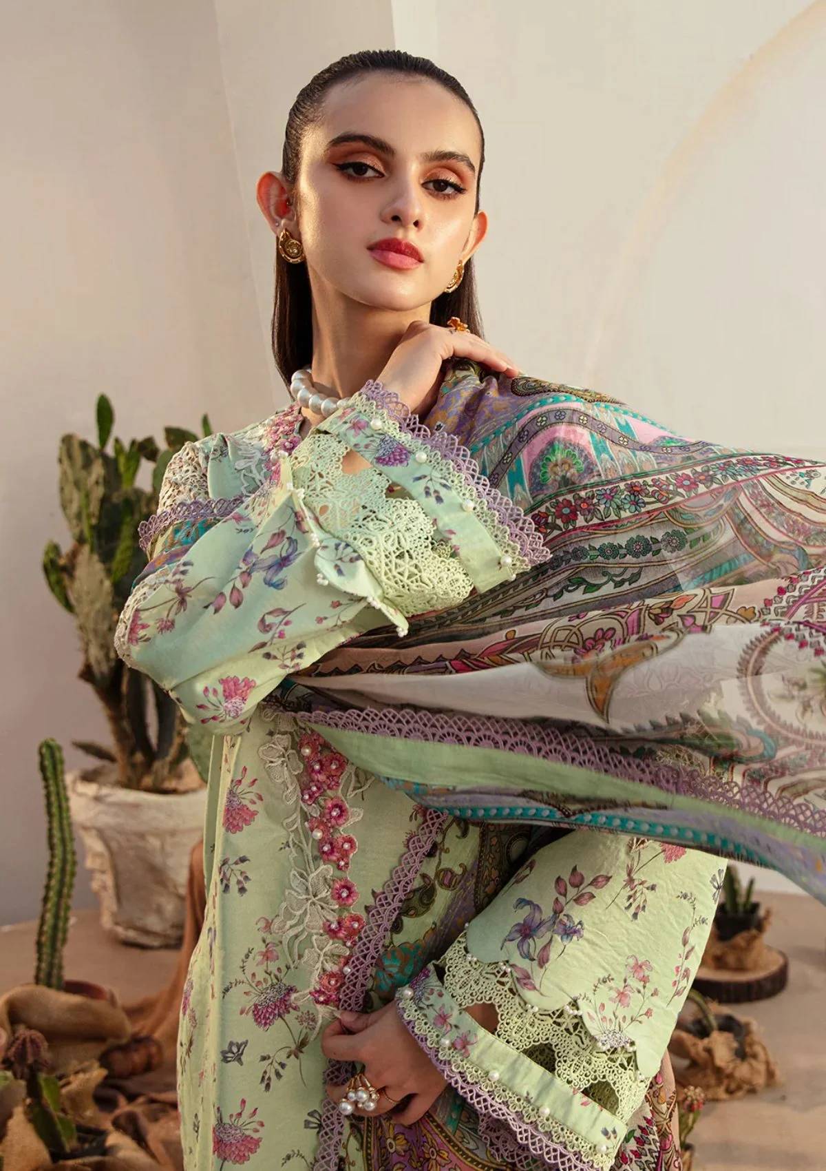 Lawn Collection - Alif - Affordable - AFL#8 - MINT MAGIC