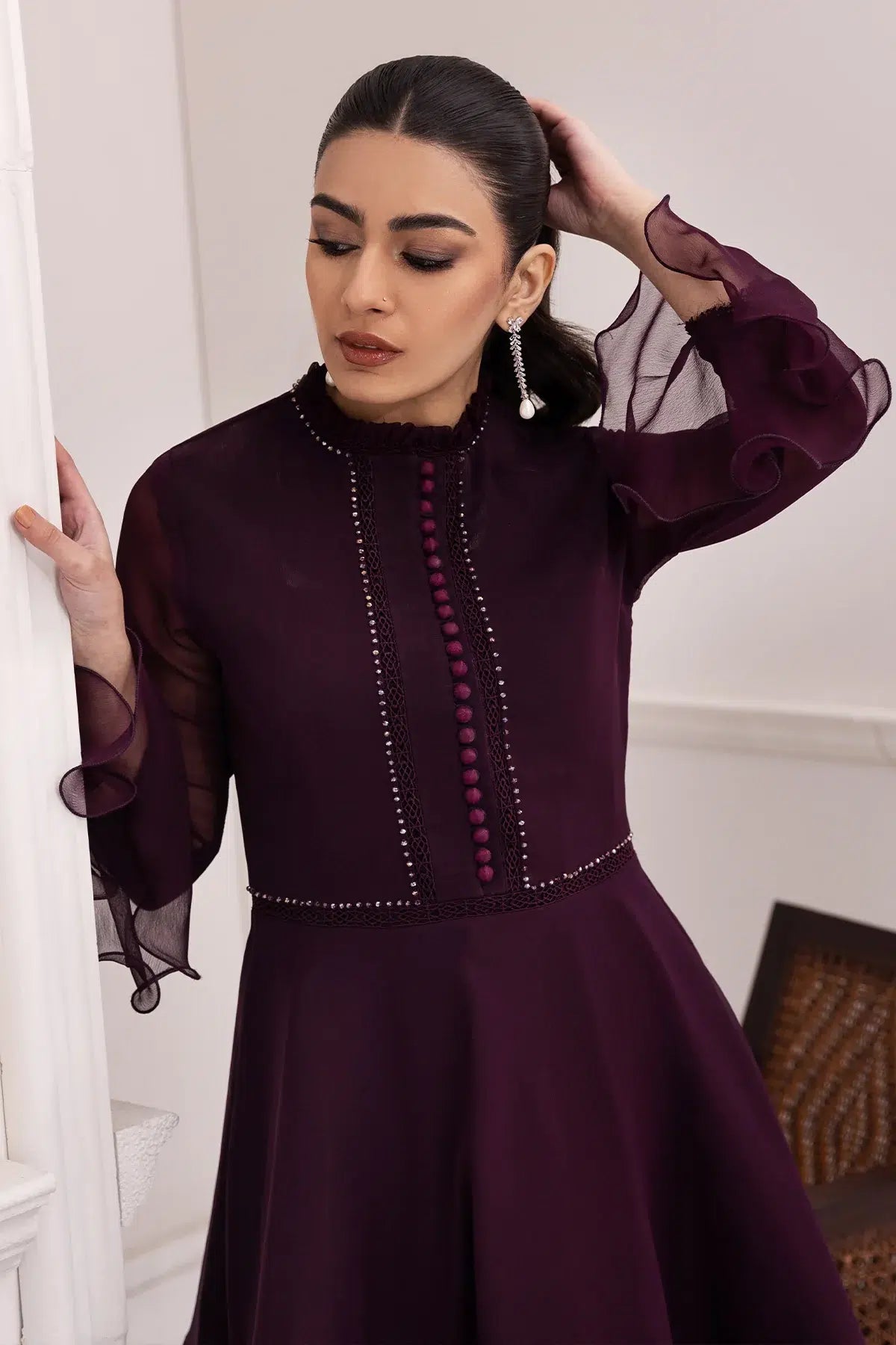 Alizeh | Formals Collection | Purple Frock 2 piece - RTW1001 - Official Alizeh stockist in UK - Sakeena London