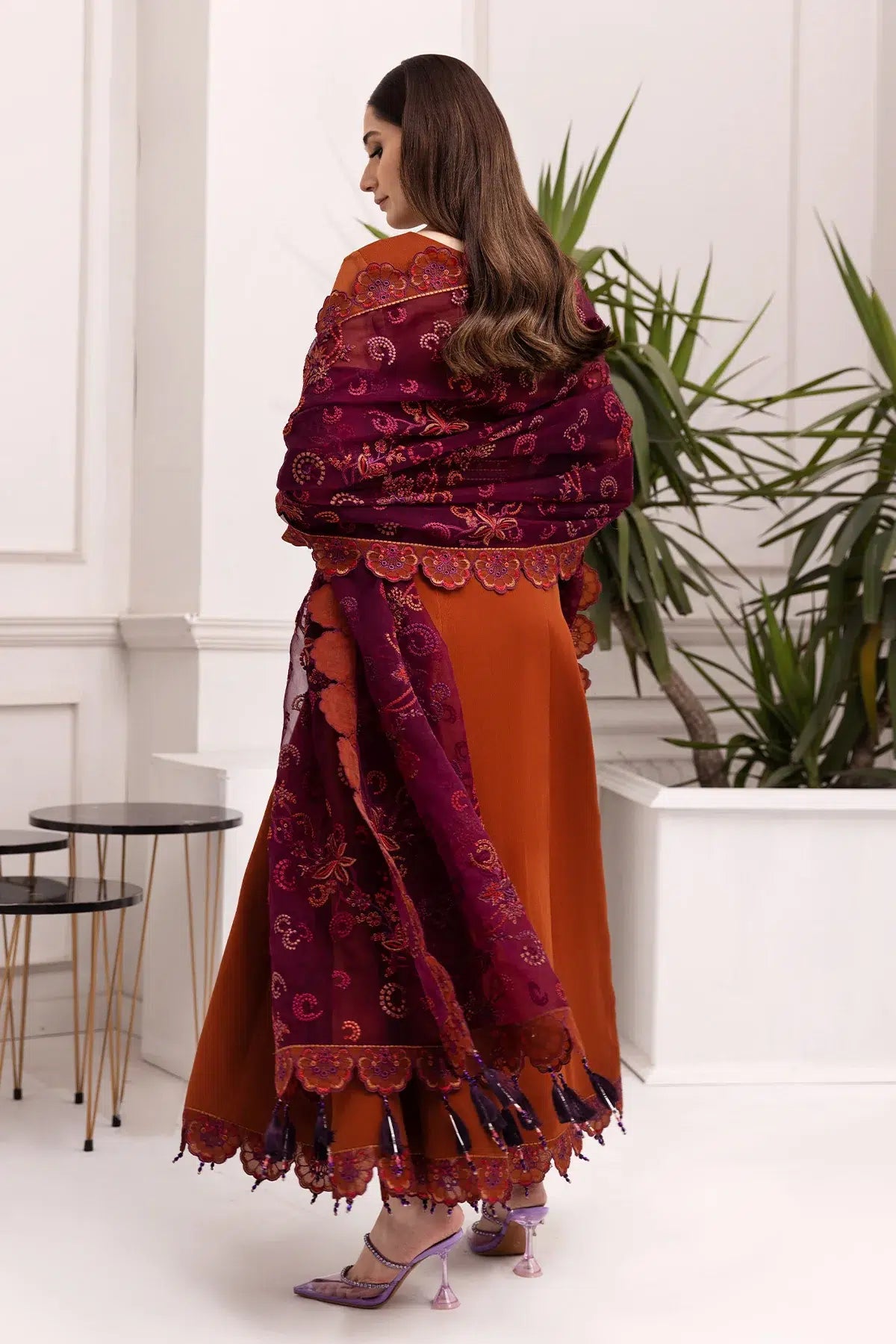 Alizeh | Formals Collection | Rust Dress 3 piece - RTW1011 - Official Alizeh stockist in UK - Sakeena London